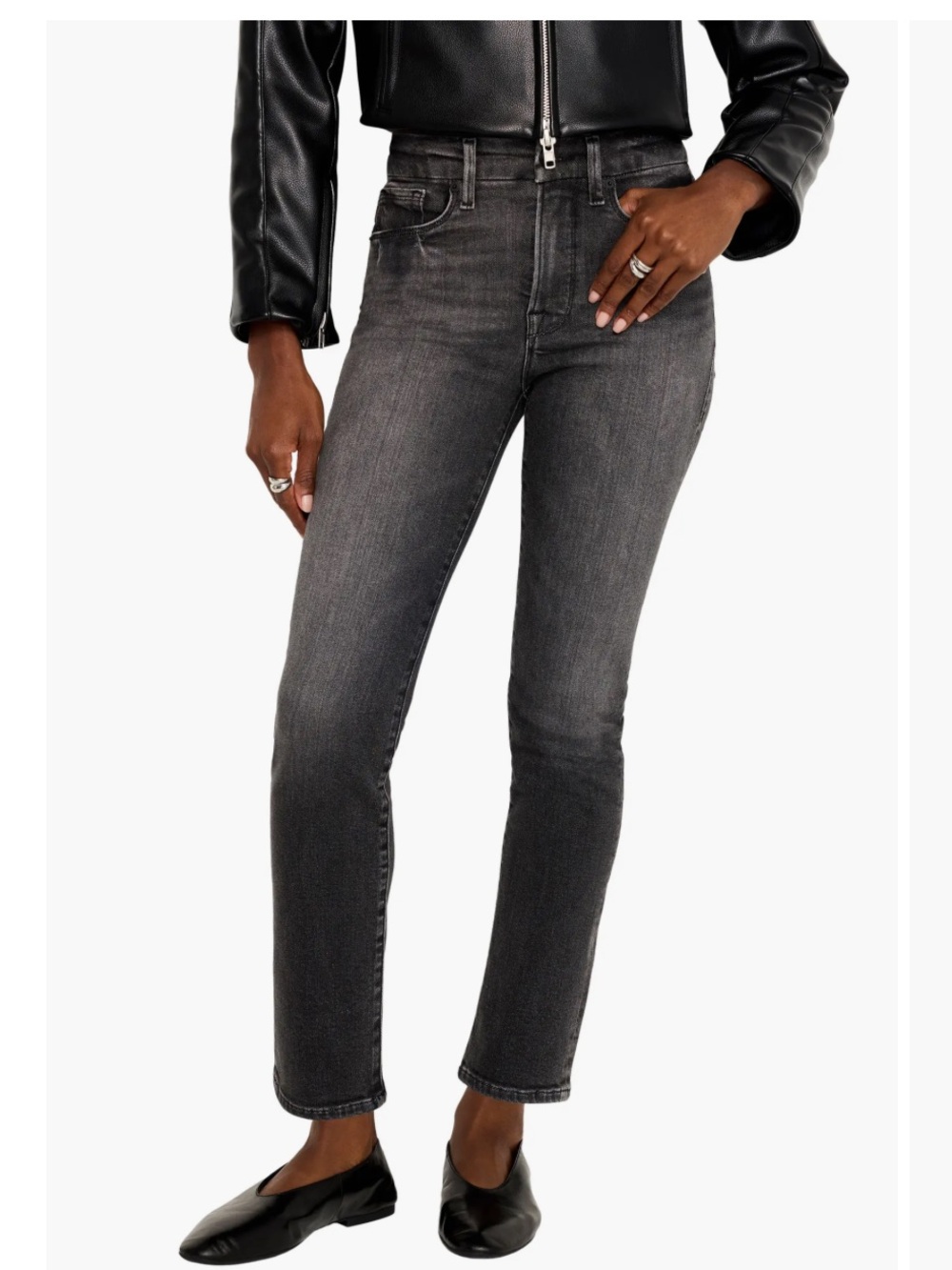 Good American Cigar Jeans in Washed Charcoal